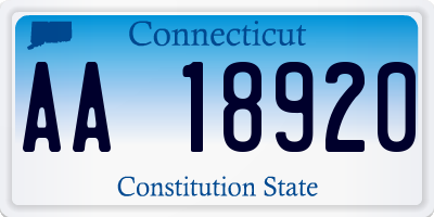 CT license plate AA18920