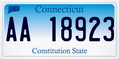 CT license plate AA18923