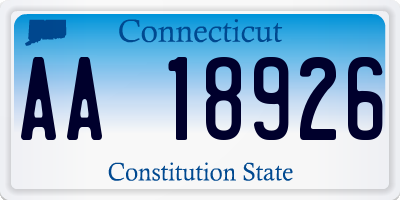 CT license plate AA18926
