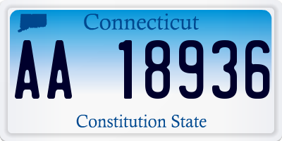 CT license plate AA18936