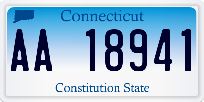 CT license plate AA18941