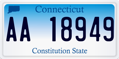 CT license plate AA18949