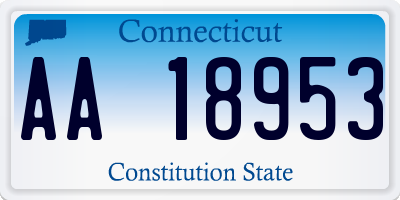 CT license plate AA18953