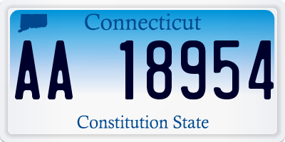 CT license plate AA18954