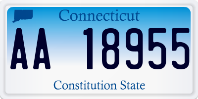 CT license plate AA18955