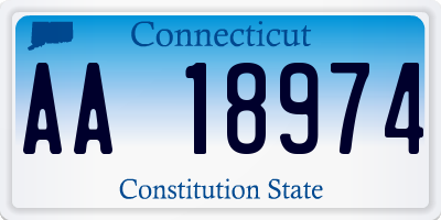 CT license plate AA18974