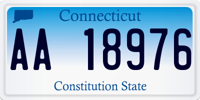 CT license plate AA18976