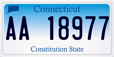 CT license plate AA18977