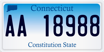 CT license plate AA18988