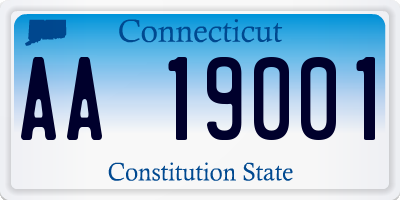 CT license plate AA19001