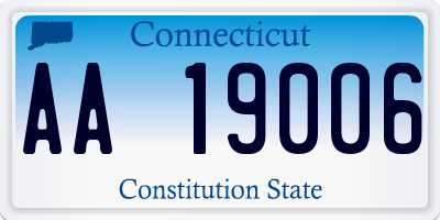 CT license plate AA19006