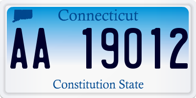 CT license plate AA19012