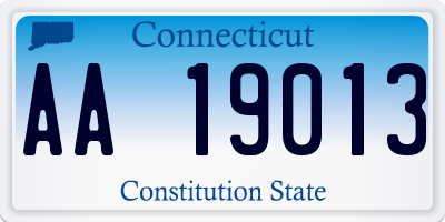 CT license plate AA19013