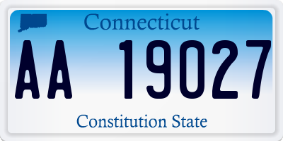 CT license plate AA19027