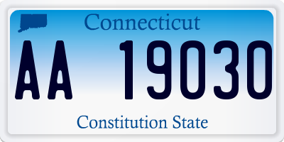 CT license plate AA19030