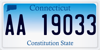 CT license plate AA19033