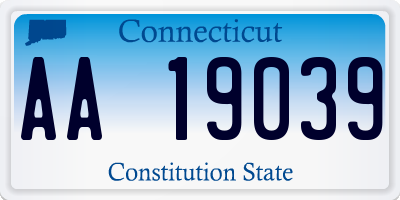 CT license plate AA19039