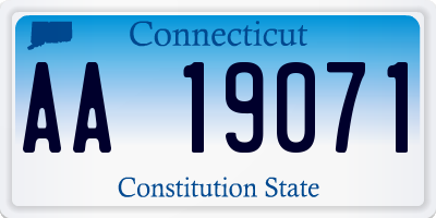 CT license plate AA19071