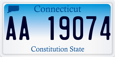 CT license plate AA19074