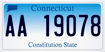 CT license plate AA19078