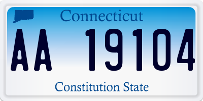 CT license plate AA19104