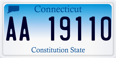 CT license plate AA19110