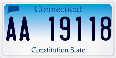 CT license plate AA19118