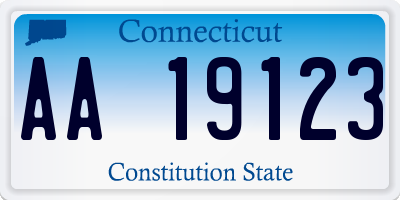 CT license plate AA19123