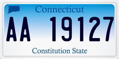 CT license plate AA19127