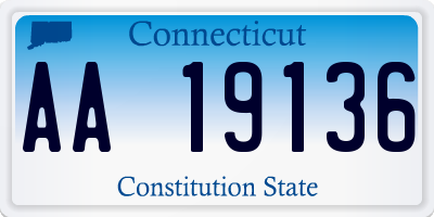 CT license plate AA19136