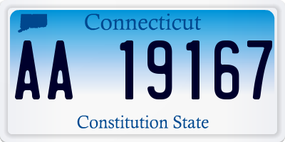 CT license plate AA19167