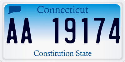 CT license plate AA19174