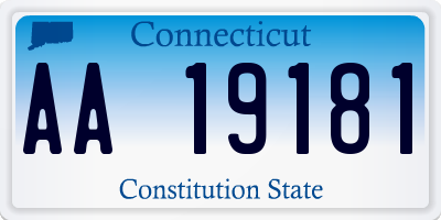 CT license plate AA19181