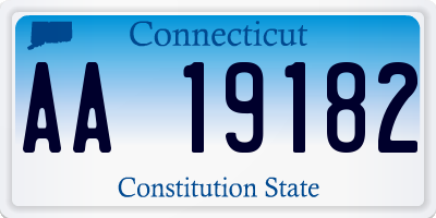 CT license plate AA19182