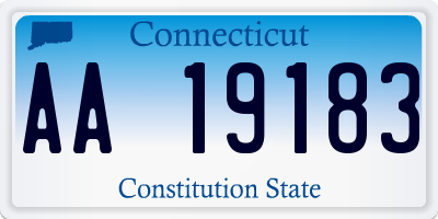 CT license plate AA19183