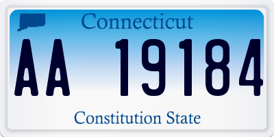 CT license plate AA19184