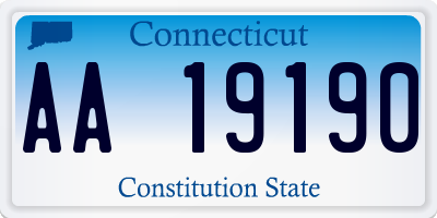 CT license plate AA19190