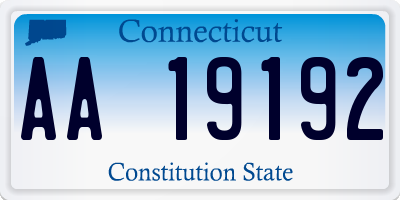 CT license plate AA19192