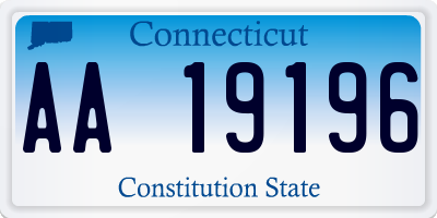 CT license plate AA19196