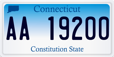 CT license plate AA19200