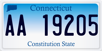 CT license plate AA19205