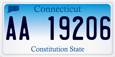 CT license plate AA19206