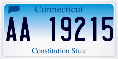 CT license plate AA19215