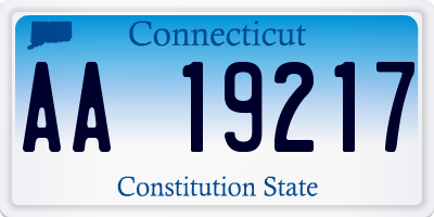CT license plate AA19217