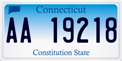 CT license plate AA19218