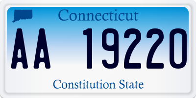 CT license plate AA19220