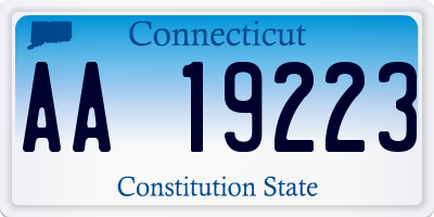 CT license plate AA19223