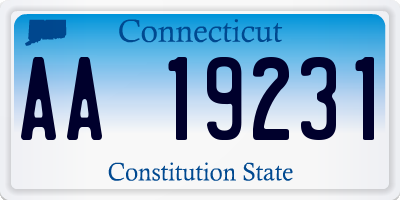 CT license plate AA19231