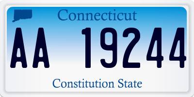 CT license plate AA19244