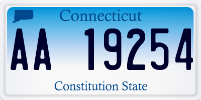 CT license plate AA19254